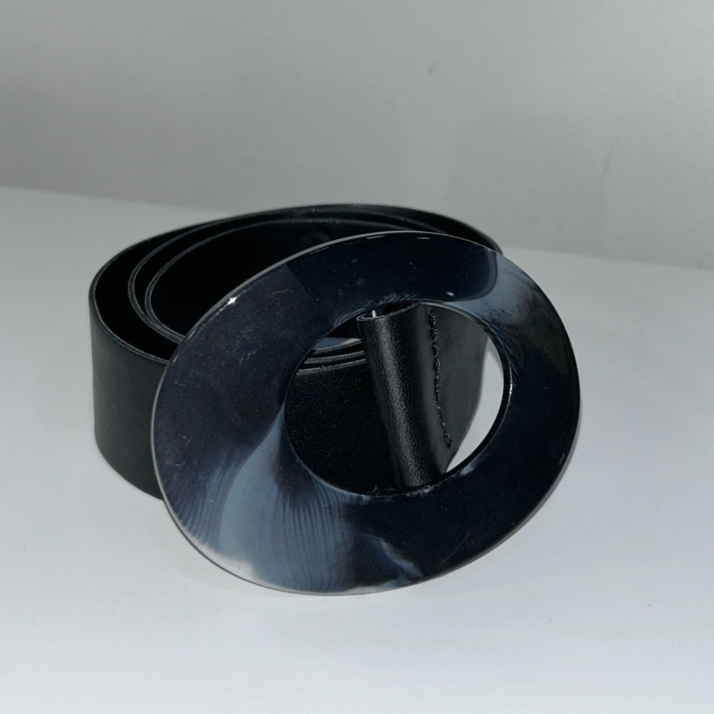 Black Belt Marble Design Buckle